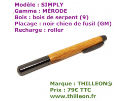 simply_mrode_roller_bois_de_serpent_noir_chien_de_fusil_stylo_artisanal_bois_thilleon_horiz